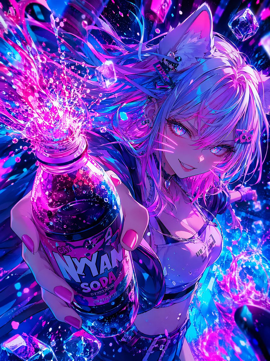 Ürün Pazarlaması - Neon Catgirl Soda Ad - 1