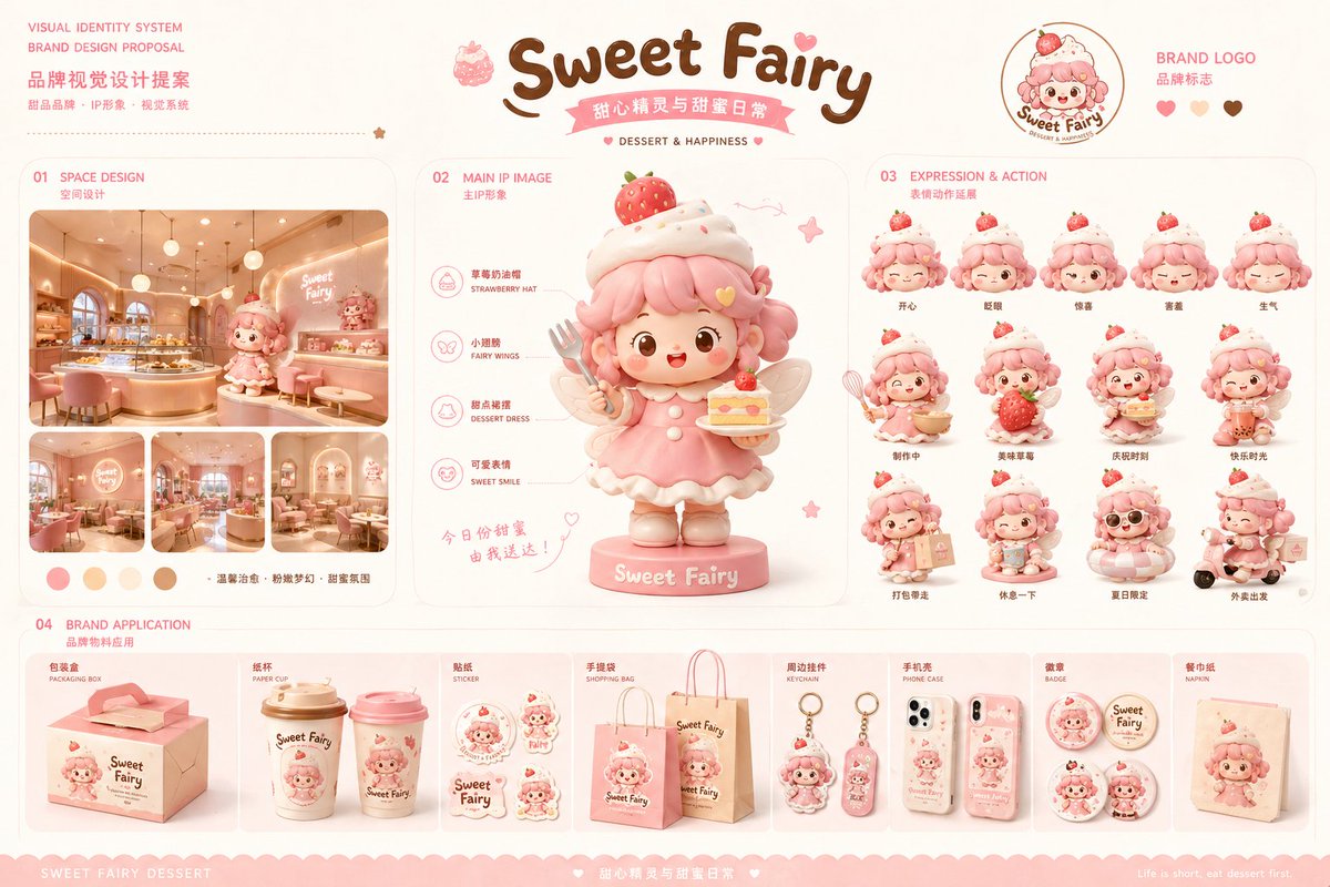 Ürün Pazarlaması - Dessert Brand Visual Identity Proposal Board - 1