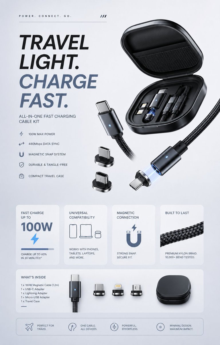 E-ticaret Ana Görseli - Minimalist Teknoloji Aksesuarı Reklamı - 4