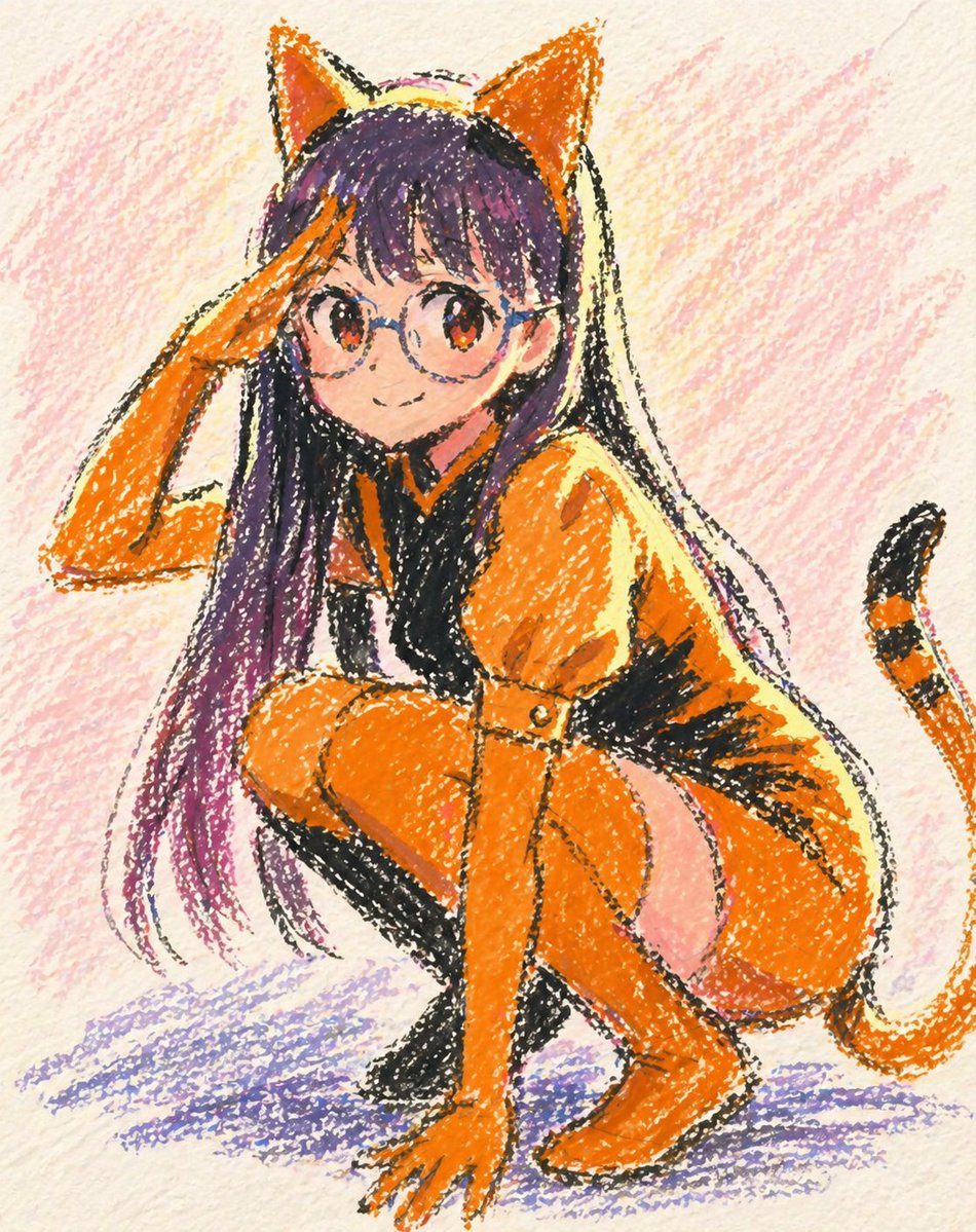 Profil / Avatar - Oil Pastel Anime Catgirl - 1