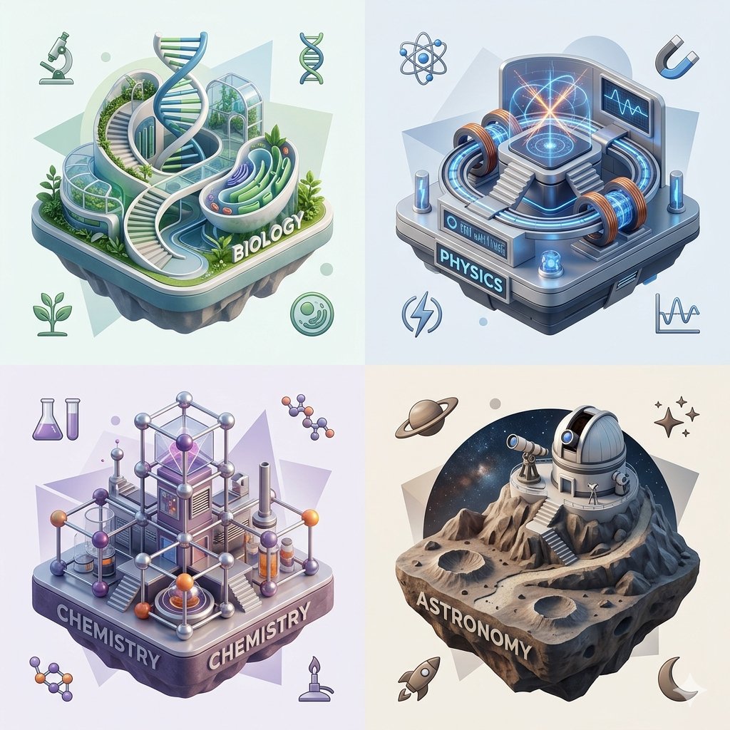 İnfografik / Eğitici Görsel - Isometric Science Concept Diorama Grid - 1