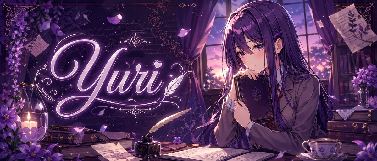 YouTube Küçük Resmi - Mor Anime Yuri Banner - 1