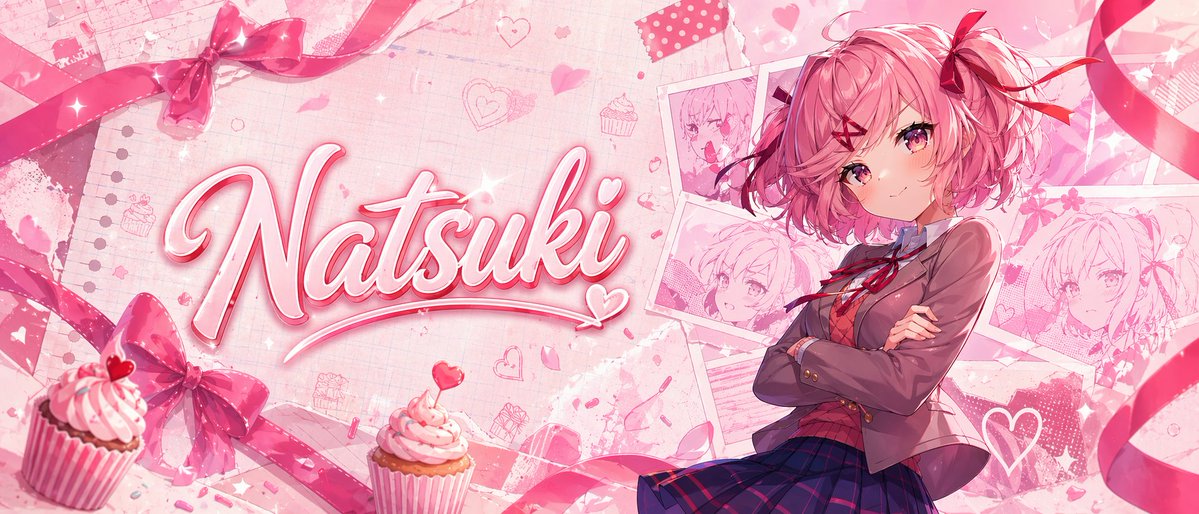 YouTube Küçük Resmi - Pembe Anime Natsuki Banner - 1